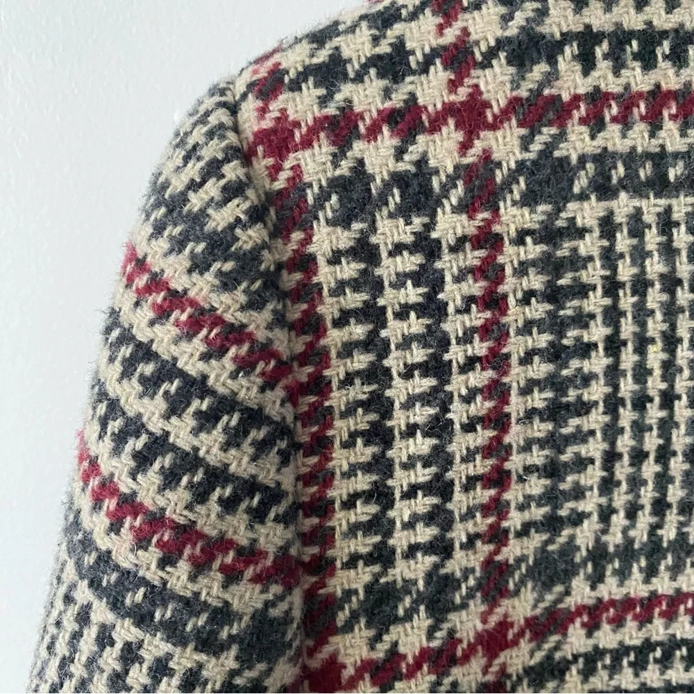 Jessica beige and dark grey plaid tailored wool blazer jacket size 10 womens - Picture 12 of 14